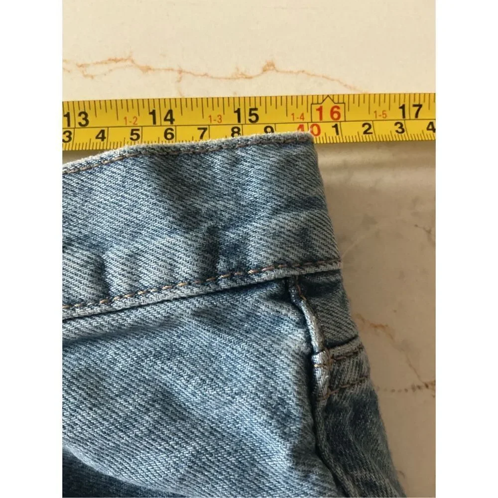 Aeropostale Boyfriend Denim Short Sz 10 Stretch Destroyed Button Fly